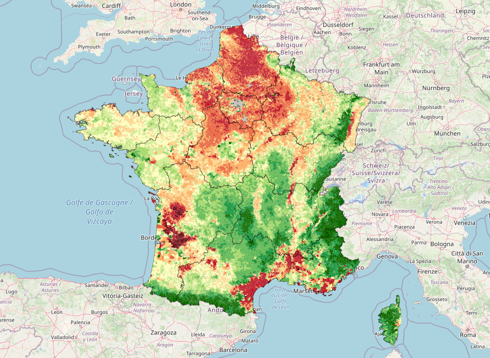 La carte de France des pesticides