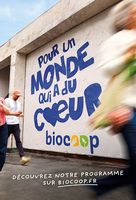 Campagne de communication Biocoop pour un monde qui a du coeur